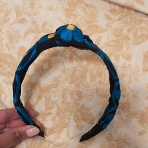Blue and Black Floral Headband